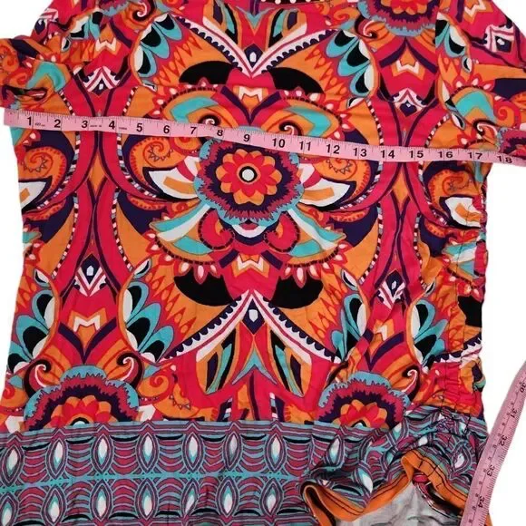 Ruby Rd Petite Ruched Boho Top - Picture 6 of 7